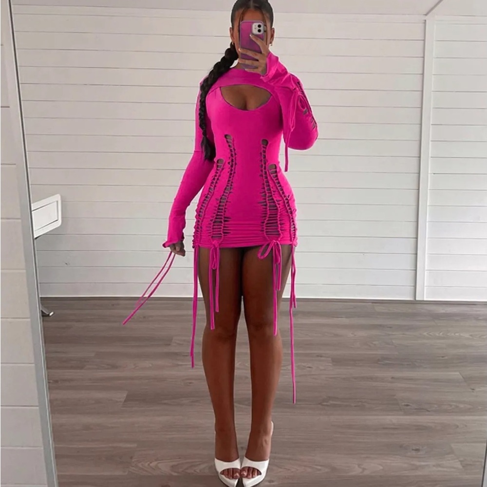 Look But Don't Touch Lace-Up Dress